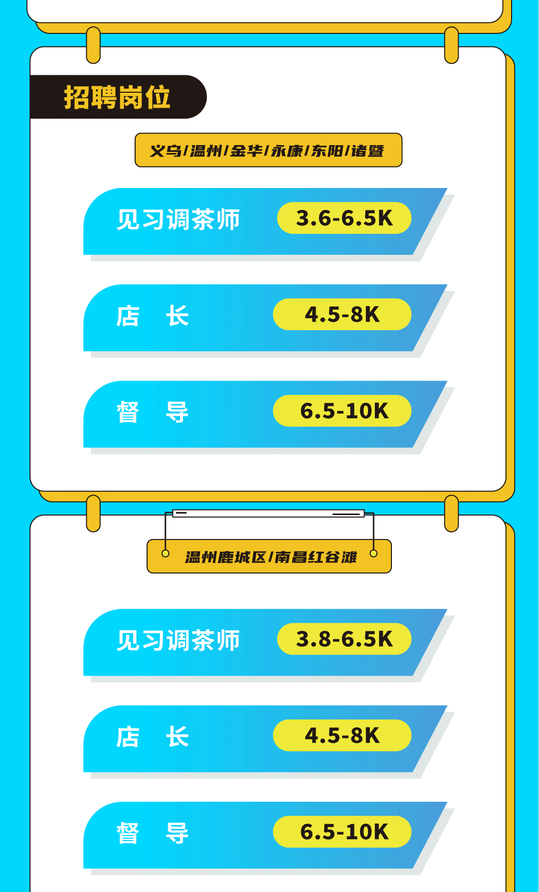 九州酷游奶茶招聘